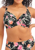 Elomi Swim Dark Tropics bikiniöverdel plunge F-N kupa mönstrad